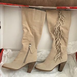 GUESS migal suede boots with fringe